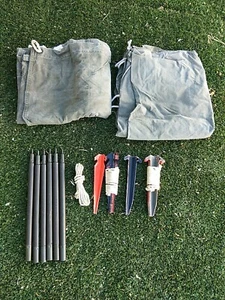 Genuine Issue US Army Complete 2x Shelter Half Primitive Camping Pole Stake Rope - Picture 1 of 10