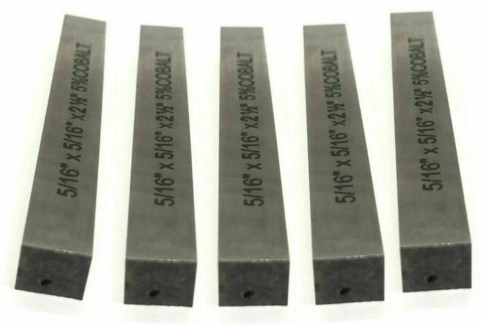 5 Pc Piece 5/16'' x 2-1/2'' (8mm x 63mm)M35 Square Tool Bit 5 Percent Cobalt - Image 1 of 3
