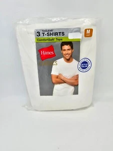 Hanes Men's White Crew Neck T-Shirts Tagless Comfortsoft Tops 3-Pack Size Medium - Picture 1 of 9