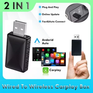 2 in 1 Wireless Car Play Android Auto Adapter USB BT Dongle Connect Box Für Car - Bild 1 von 18
