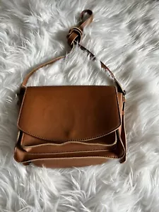 SOLE /SOCIETY brown leather size medium purse crossbody adjust. strap - Picture 1 of 10