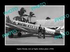 OLD POSTCARD SIZE PHOTO OF NAPLES FLORIA THE NAPLES AIRLINES PLANE c1950