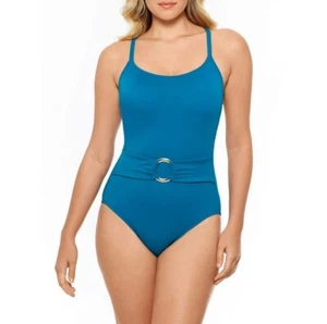 Time And Tru Swimsuit Womens 2X Blue One Piece Odesea Bathing Suit NWT - Picture 1 of 13