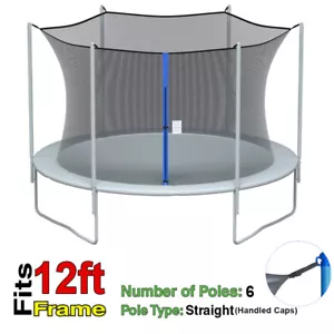 Rete di sicurezza per trampolino ricambio per trampolino rotondo 12 FT 6 poli con cerniera - Foto 1 di 15