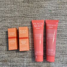 4 X : Peach & Lily Glass Skin Serum Face Polisher KPBody Bump Scrub & Lotion#30