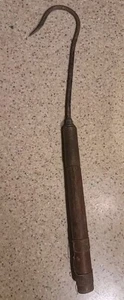 Antiker Bügelhaken Messing und Holzgriff - Bild 1 von 4
