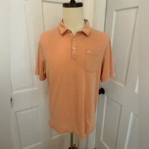 Travis Mathew hellorange gestreiftes Polo Herren Large Pima Baumwolle Polyester - Bild 1 von 11