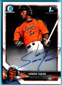 2018 Bowman Chrome Autograph Auto Sandro Fabian Card # CPA-SF - Picture 1 of 1