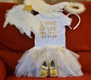 BABY MÄDCHEN ENGEL KLEID SET - Bild 1 von 7