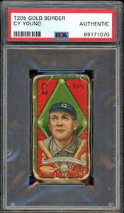 1911 T205 Cy Young Gold Border Card HOF - Certified PSA Authentic - Rare!