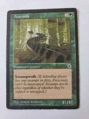 MTG Magic The Gathering Card Anaconda Summon Creature Green Portal 1997 - Image 1 of 2