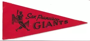 Gagliardetto vintage anni 60 San Francisco Giants 4" x 9" ORIGINALE Golden Gate Bridge - Foto 1 di 2