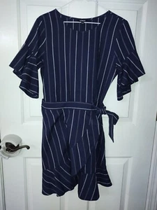 Express Dress Women's Navy w/White Stripes Size Small - Picture 1 of 4
