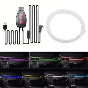 118inch Car RGB Light Strip Interior Atmosphere Neon Invisible Remote Control - Picture 1 of 8