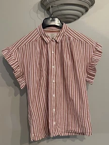Camisa Trovata Rojo y Blanco Rayas Abotonada Talla Pequeña - Imagen 1 de 3