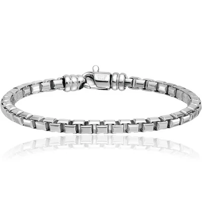 925 Sterling Silver 5mm Box Link Chain Bracelet - Image 1 of 4