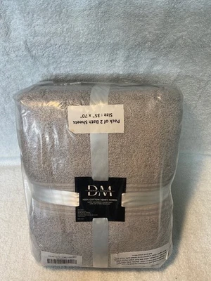 DEWALL MAISONS Pack de 2 Sábanas de Baño 100% Algodón Terry Super Absorbente Extra Foto 1 de 4