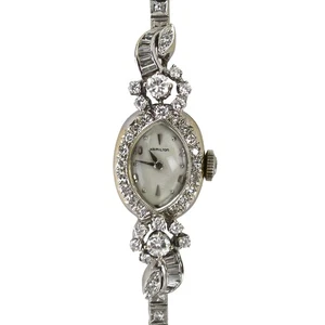 14K Weißgold Vintage Hamilton Diamant Uhr 1,50ct - Bild 1 von 6