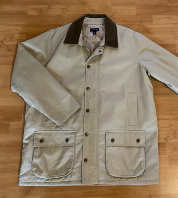 Parka para hombre Lands’ End XL chaqueta de campo de lona de algodón tostado cuello de pana ventilado Foto 1 de 4