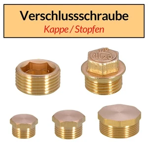 Messing Stopfen Blindstopfen Verschlussschraube Kappe / Stopfen Zoll Stopfen - Picture 1 of 20