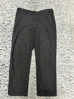 LL Bean Pants Mens 38 Gray Wool Maine Guide Plaid Malone Hunting Vintage USA - Image 1 of 4