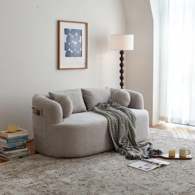 Sofá de piso moderno con espuma viscoelástica y chenilla sofá de bajo perfil para sala de estar Foto 1 de 4