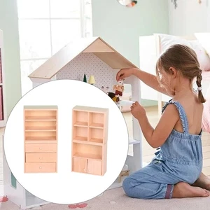 4Pcs Maßstab 1:12 Puppenhaus Mini Schrank Set Foto Requisiten Spielzeug DIY - Picture 1 of 5