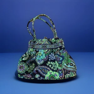 Vera Bradley Alice Blue Rhapsody Schultertasche Kiss Lock Doppelriemen Beuteltasche Handtasche - Bild 1 von 9