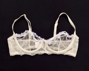 Sujetador Kaviar By Oh La Cheri S Blanco Perla Encaje Balconette Coqueta Transparente Novia - Imagen 1 de 11