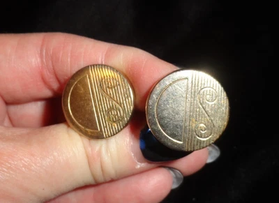 Abotoaduras redondas douradas vintage masculinas Anson - Imagem 1 de 4