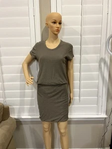 “JAMES PERSE” OLIVE GREEN STRETCH BLOUSON T-SHIRT DRESS – SZ 2 / MED - Picture 1 of 6