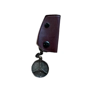 Vintage Mercedes-Benz Key Chain & Jacket Genuine Leather Case Goodwin Motors - Picture 1 of 8