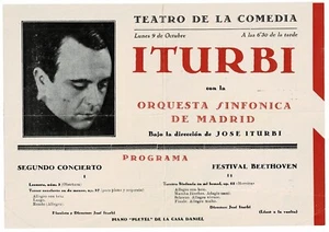 2 RARE JOSE ITURBI PROGRAMS FROM THE 1930s: El Adios a Mexico & Madrid Beethoven - Picture 1 of 4