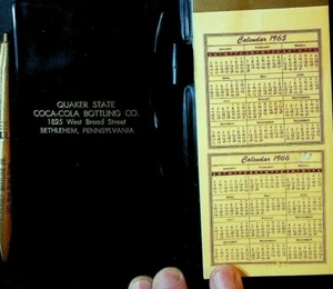Quaker State Coca Cola Abfüllung 1965 Memo Book & Pen Bethlehem PA - Bild 1 von 3