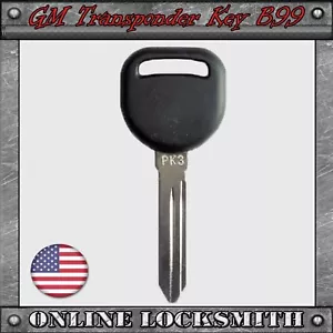 Brand New Blank Transponder Key For GM Vehicles B99 Uncut Blade Key Replacement - Picture 1 of 1