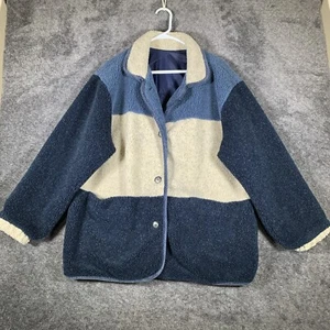 CS Signature Coat Jacket Women’s L Reversible Button Sherpa - Picture 1 of 22