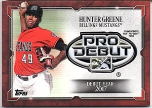 2018 Topps Pro Debut Distinguished Patch Relic Red Hunter Greene RC Rookie 5/10 - Picture 1 of 1