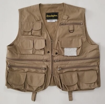 Remington Rock Springs Fly Fishing Hunting Men's Utility Vest size M Tan Khaki  - Image 1 of 4