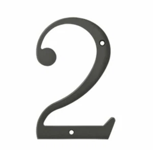 Deltana RN6-2 Number 2 | 6 Inch | Solid Brass | 4 Finishes - Picture 1 of 8