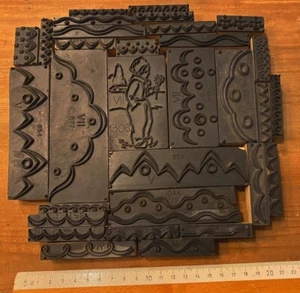 Konvolut Wäschestempel Textilstempel Stempel Stoffdruck Sticken Weißwäsche alt ° - Bild 1 von 8