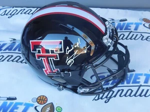 Michael Crabtree signed Texas Tech TTU Red Raiders F/S helmet Beckett BAS COA - Picture 1 of 3