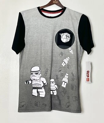 NWT Lego Pocket T-Shirt Boys XXL Gray Black Size 18 Star Wars Stormtrooper Scifi - Image 1 of 4