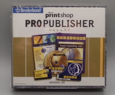 The Print Shop- PRO PUBLISHER- Deluxe Version 20-Broderbund-NEW w/ SHRINK WRAP - Image 1 of 3