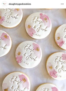Sello de galletas con nombres personalizados fecha de compromiso de boda - Imagen 1 de 5