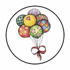 48 BALLOONS ENVELOPE SEALS LABELS STICKERS 1.2" ROUND