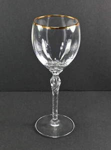 Lenox Monroe Gold Trim Wine Glass Blown Glass Ships Free - Picture 1 of 4