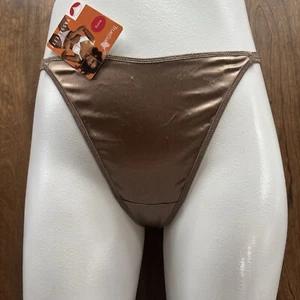 Vassarette TrueSatin Second Skin Thong Size 7/L Shiny Taupe Vintage #18-243 NWT - Picture 1 of 6