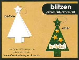 Creative Imaginations Chipboard Blitzen Ornament Frame Christmas Holiday Photo - Picture 1 of 2