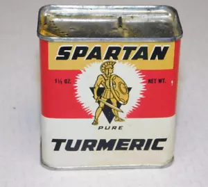 VINTAGE SPARTAN TURMERIC SPICE TIN DISTRIBUTED BY GRAND RAPIDS MI GROCERY - Picture 1 of 6