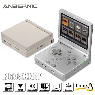 ANBERNIC RG35XXSP Handheld Game Console 3.5" IPS Screen Open Flip Game Player - Image 1 of 4